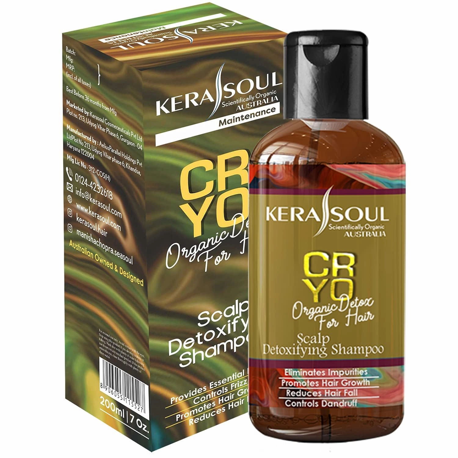 Shampoo (200 ml) | Hair Detox Keratin Scalp Repair Cleanser with Vitamin B5 | For Men & Women | Cryo Build-Up Removal & Hair Fall Control | Herbal Treatment