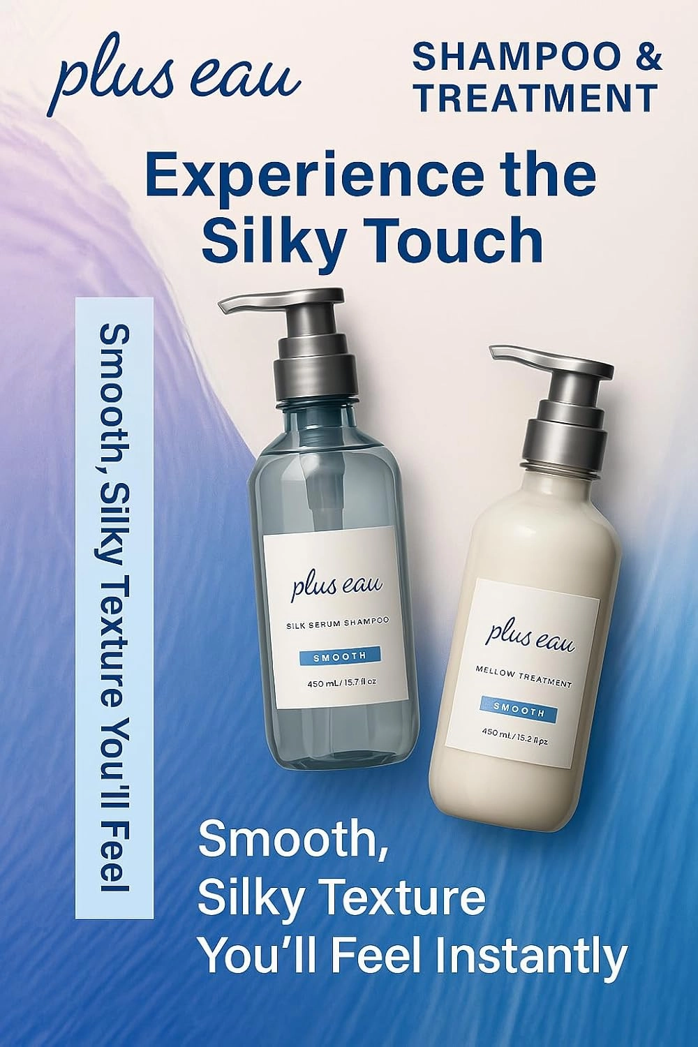Shampoo & Conditioner Set, Daily Moisture Renewal Hair with Silk Beauty Essence Ingredients, 15.2 oz / 450ml, 2-Pack, Made in Japan, Ultimate Moisture