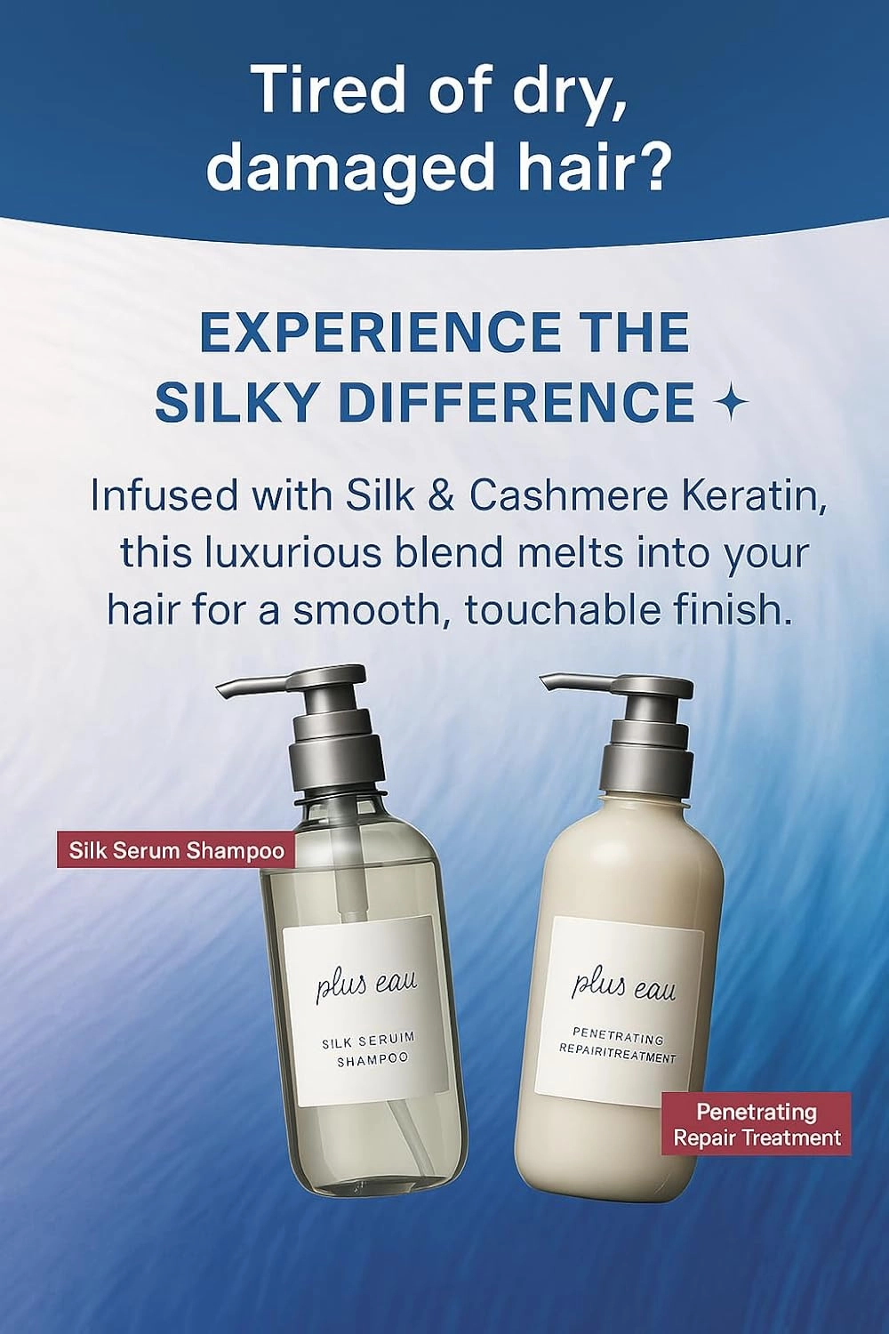 Shampoo & Conditioner Set, Daily Moisture Renewal Hair with Silk Beauty Essence Ingredients, 15.2 oz / 450ml, 2-Pack, Made in Japan, Ultimate Moisture