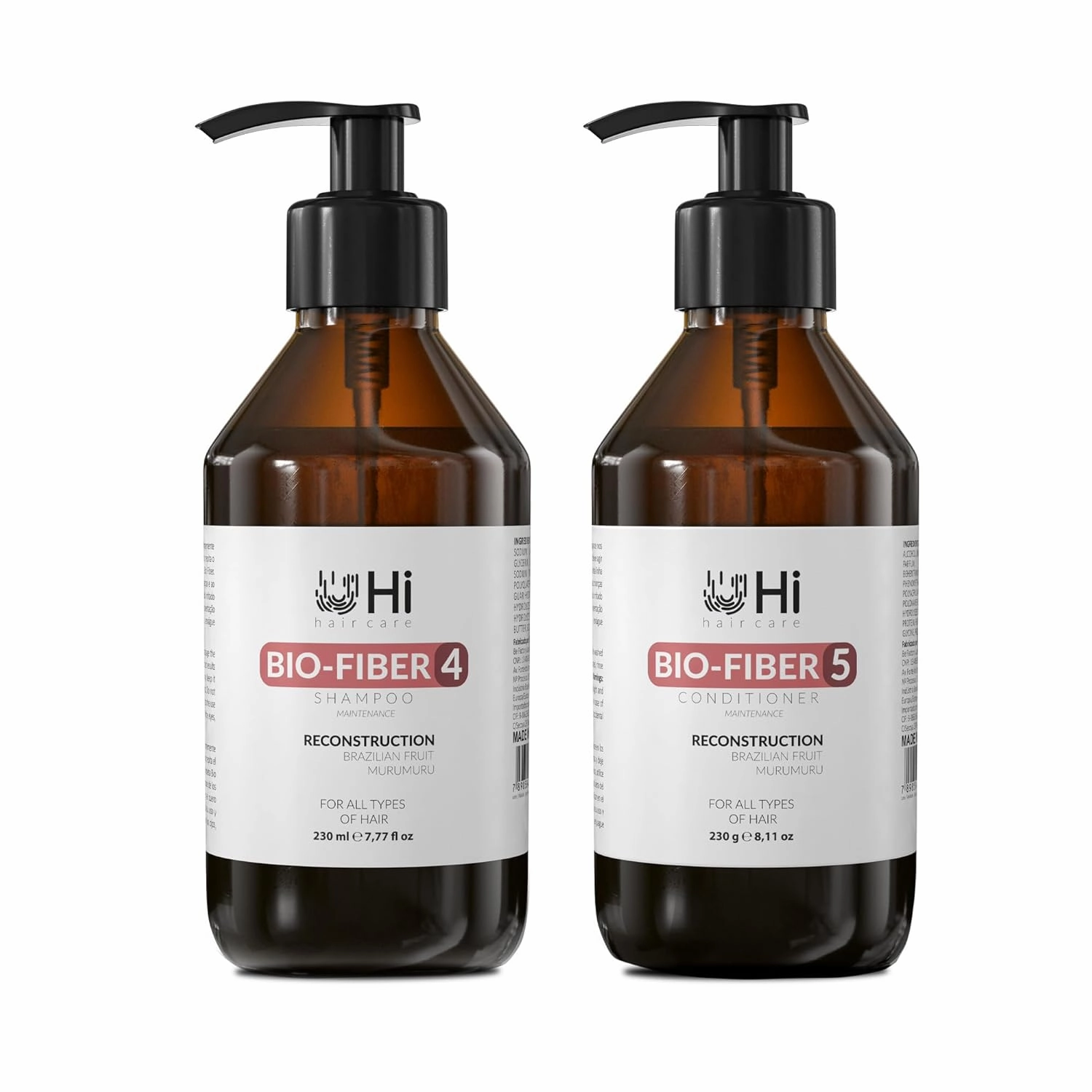 Shampoo and Conditioner Set, Reconstruction - Aftercare For Reconstruction Treatment, SOS Care, Brazilian Hair Products, Moisturizing, Anti Frizz, Vegan