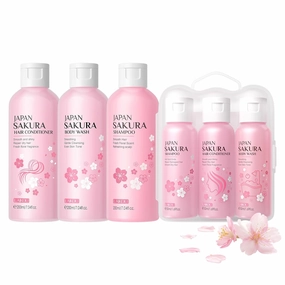 Shampoo and Conditioner Set with Body Wash and Travel Size 3-in-1 Set, Shampoo and Conditioner for Women, Routine Shampoo for Dry Hair 7.04 Fl Oz 3Pcs and 1.69 Fl Oz 3pcs
