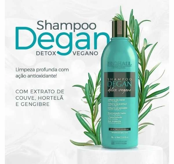Shampoo Vegano de Desintoxicação Capilar Degan Detox Prohall 1L