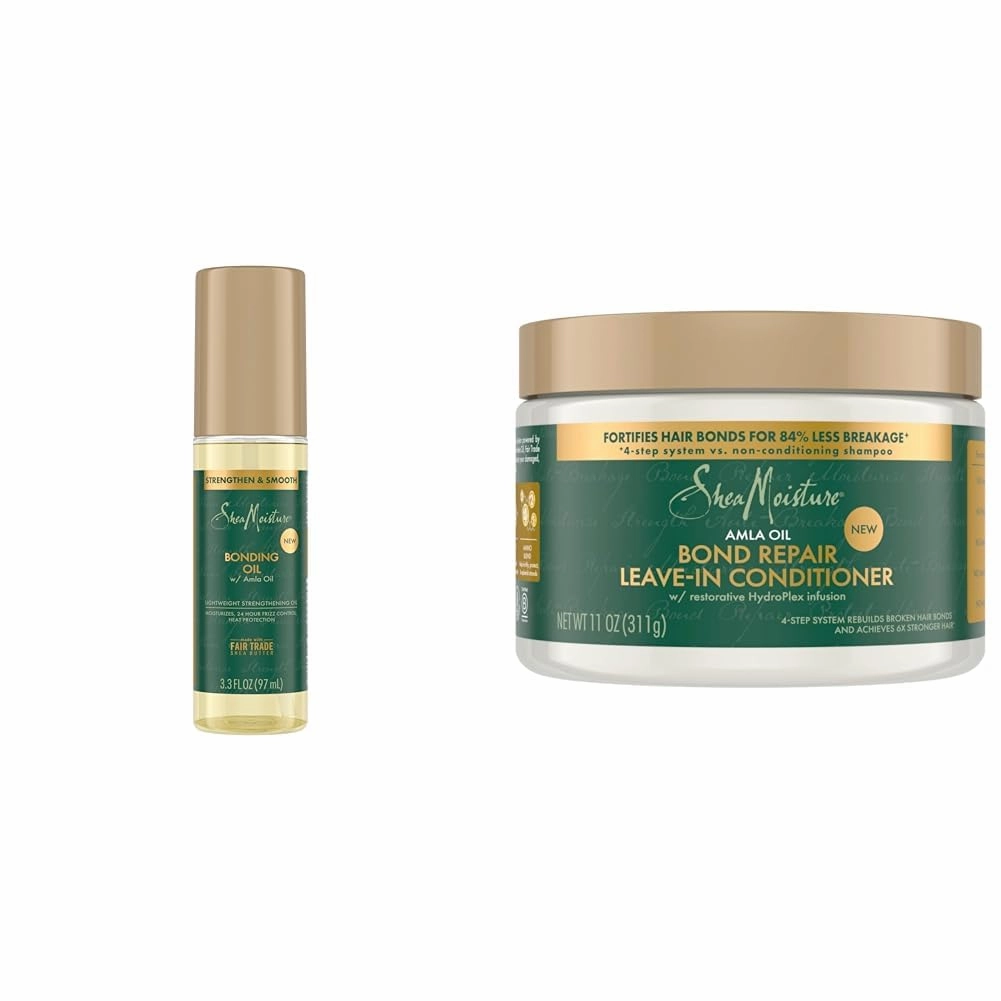 SheaMoisture Amla Oil Bond Repair Shampoo Conditioner Masque & Leave-In to Strengthen Dry Damaged Hair