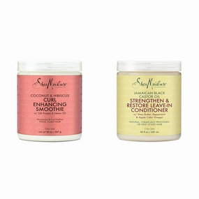 SheaMoisture Curl Enhancing Smoothie Hair Cream for Thick, Curly Hair - Coconut & Leave In Conditioner - Jamaican Black Castor Oil - 20 oz