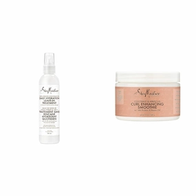 SheaMoisture Leave-in Conditioner Treatment for All Hair Types 100% Extra Virgin Coconut Oil & Smoothie Curl Enhancing Cream for Thick, Curly Hair Coconut and Hibiscus Sulfate