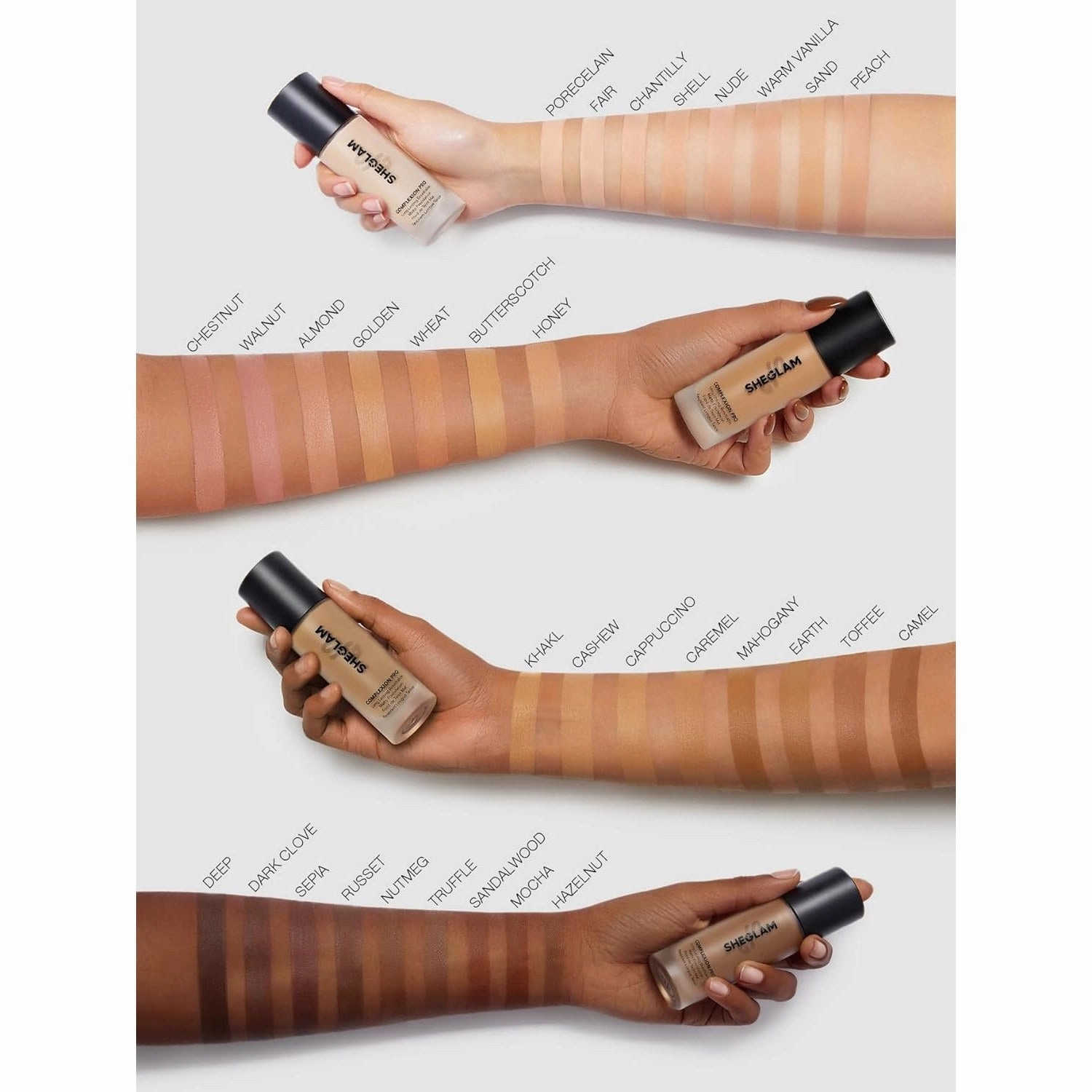 SHEGLAM Full Coverage Foundation Makeup Long Lasting Waterproof Matte Dewy Liquid Foundation - Sand
