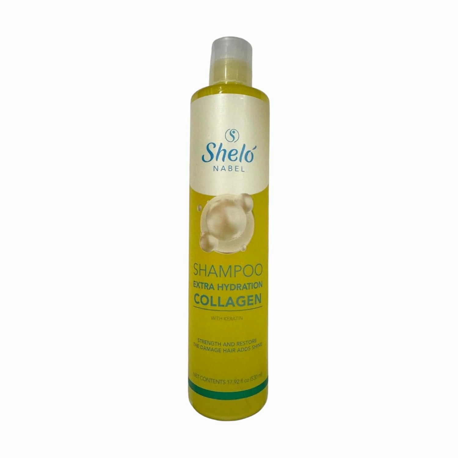 Sheló NABELExtra Hydration Collagen Shampoo, 17.92 fl oz/Shampoo Extrahidratante Colageno Fortalece y Restaura el Cabello Danado 530ml