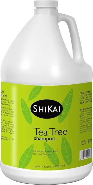 ShiKai Tea Tree Shampoo (1 Gallon) Wake Up with Peppermint & Tea Tree | Refresh & Stimulate Your Scalp | Soap Free Alternative | Moisture for Daily Use