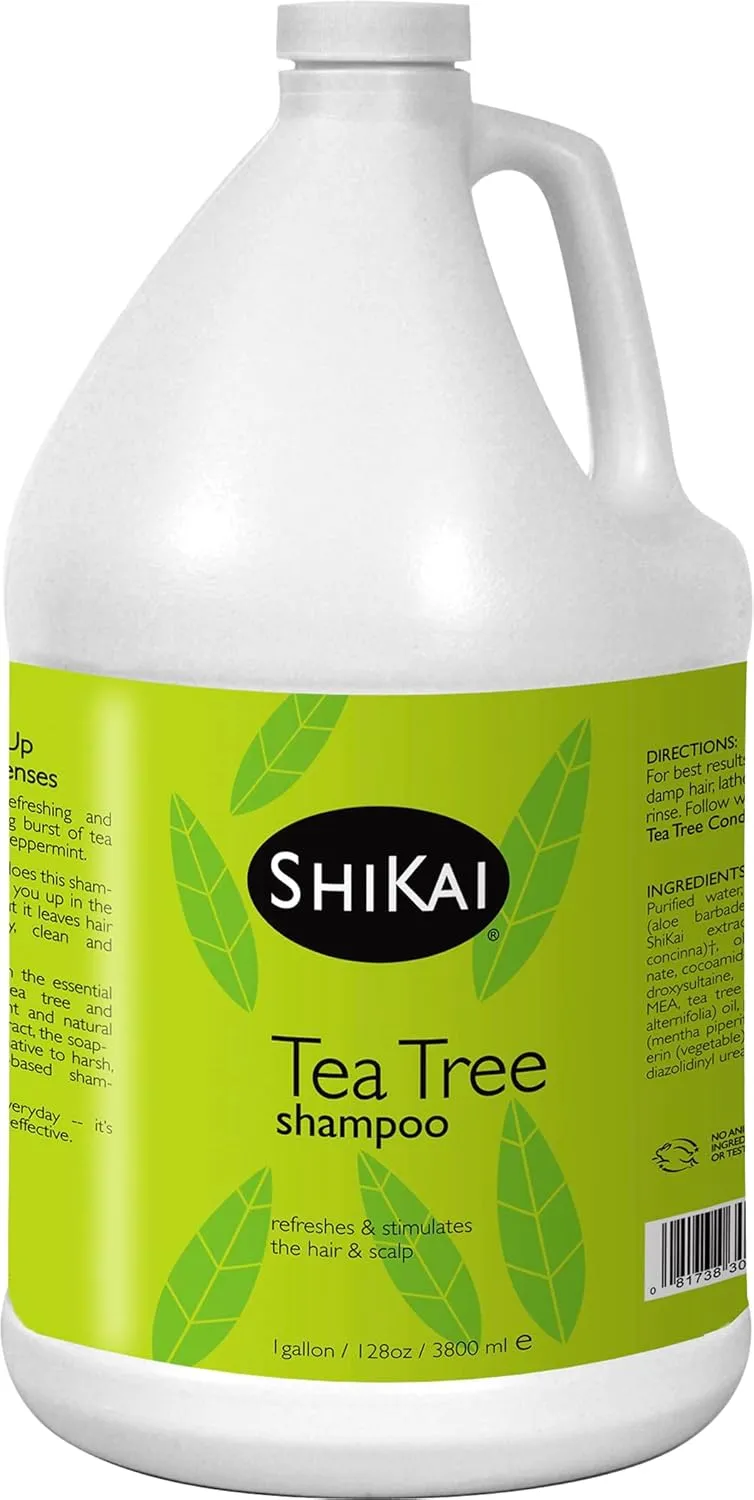 ShiKai Tea Tree Shampoo (1 Gallon) Wake Up with Peppermint & Tea Tree | Refresh & Stimulate Your Scalp | Soap Free Alternative | Moisture for Daily Use