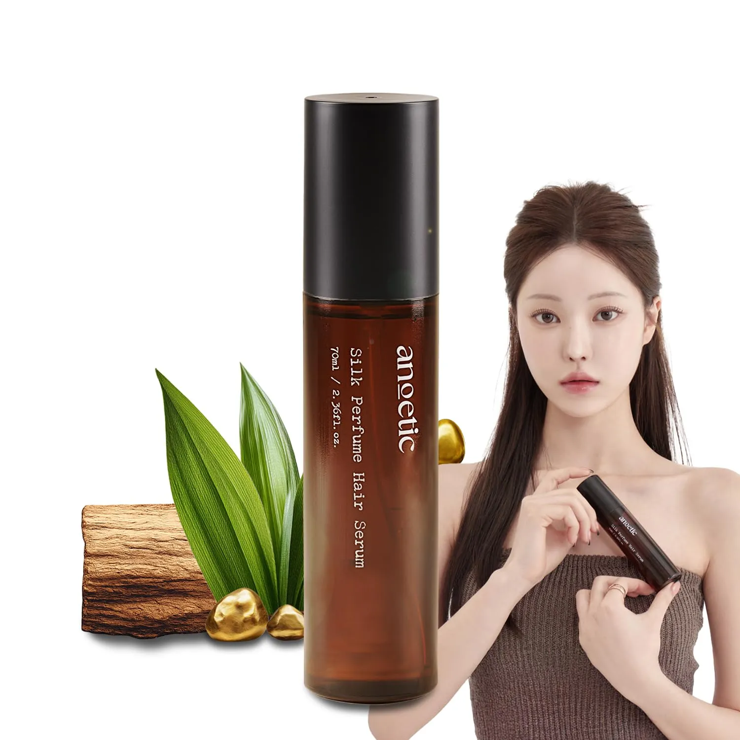 Silk Perfume Oil Hair Serum for Frizzy and Damaged Hair | Korean Hair Care for Split Ends & Smooths Hair | Moisturizing Scalp Care for Silky, Shiny Styling | 2.36 fl oz