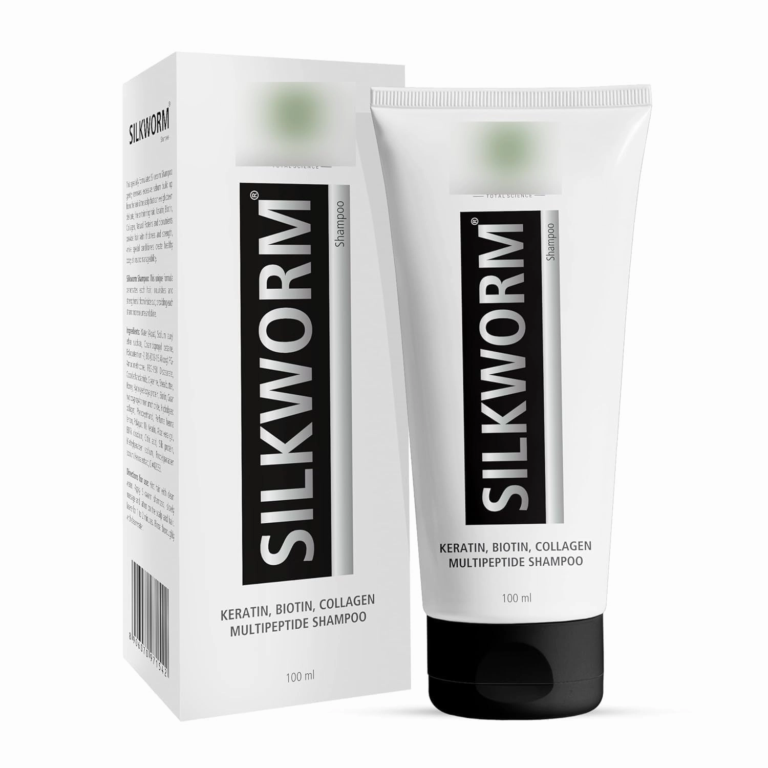 Silkwor.m Shampoo 100ml|Dermatologist Recommended Keratin Rich Multi Peptide Anti Hair Fall Shampoo with Biotin&Collagen Conditioning Formula for Smooth&Silky Hair| for Women&Men