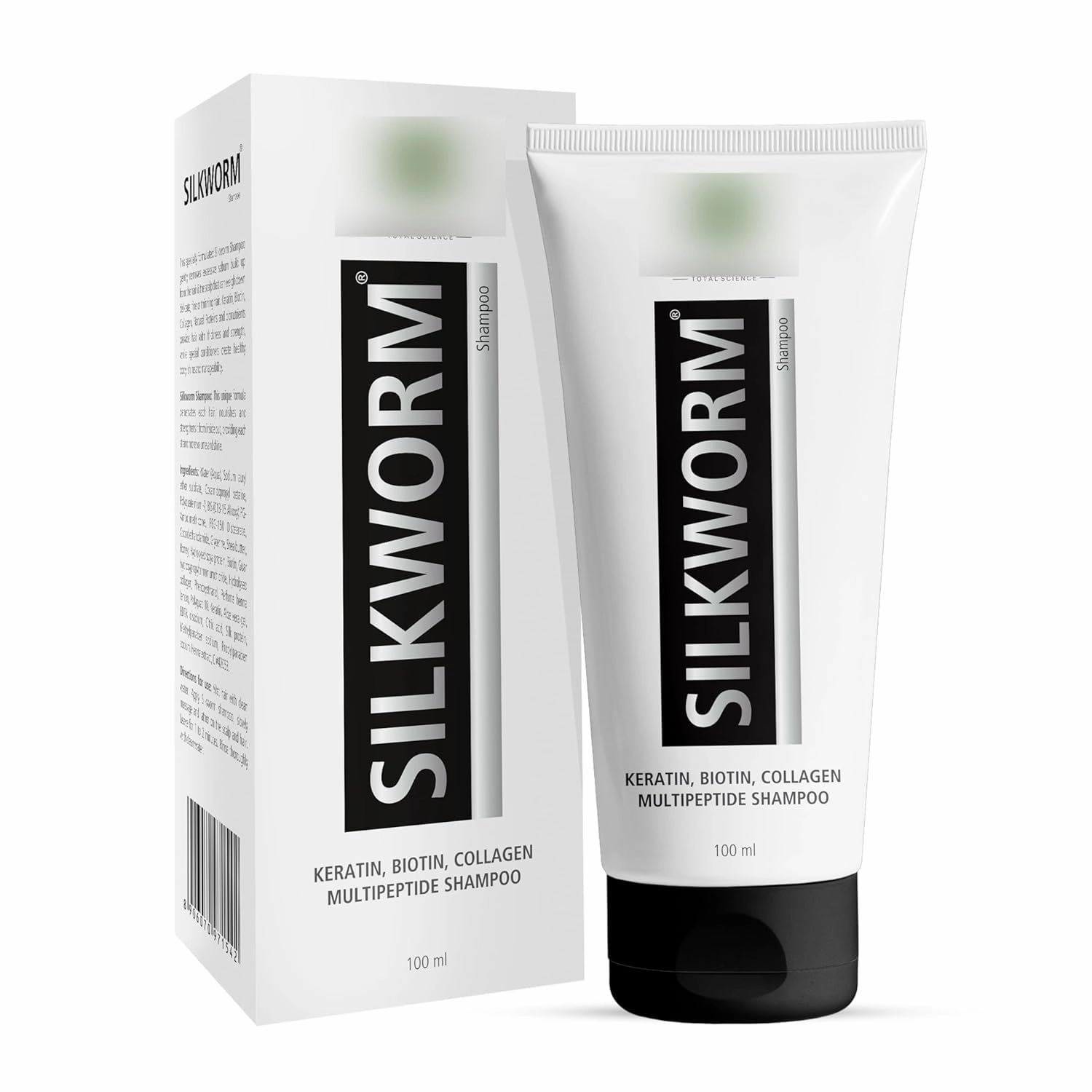 Silkworm Shampoo 100ml|Dermatologist Recommended Keratin Rich Multi Peptide Anti Hair Fall Shampoo with Biotin&Collagen Conditioning Formula for Smooth&Silky Hair| for Women&Men
