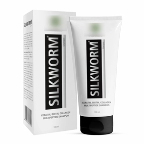 Silkworm Shampoo 100ml|Dermatologist Recommended Keratin Rich Multi Peptide Anti Hair Fall Shampoo with Biotin&Collagen Conditioning Formula for Smooth&Silky Hair| for Women&Men