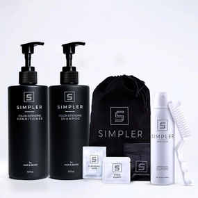 Simpler Men’s Hair Color Kit (Ginger) for 100% Gray Coverage & Color Protecting Shampoo/Conditioner (Sweet Agave) for Dyed Hair & Beard with Coconut & Almond Oils