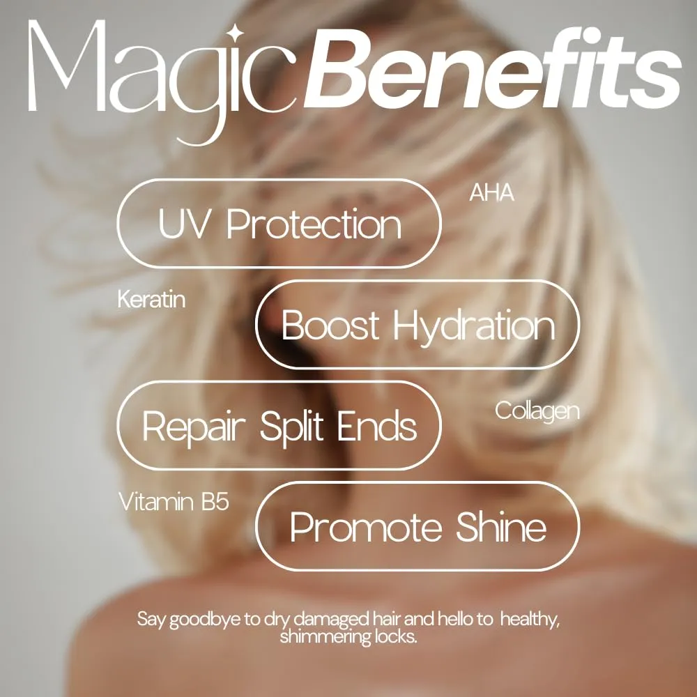 SIMPLY SMOOTH Keratin Reparative Magic Potion Original Leave In Conditioner Detangler & Heat Protection Styling Spray Repair & Reduce Breakage Color Safe & Sodium Chloride Free 16 Oz