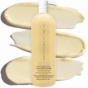 SIMPLY SMOOTH Xtend Keratin Replenishing Conditioner | Sulfate-Free Moisture Repair for Dry, Frizzy, Damaged Hair | Smooths, Softens, Strengthens, Color & Keratin Safe 33.8 Oz