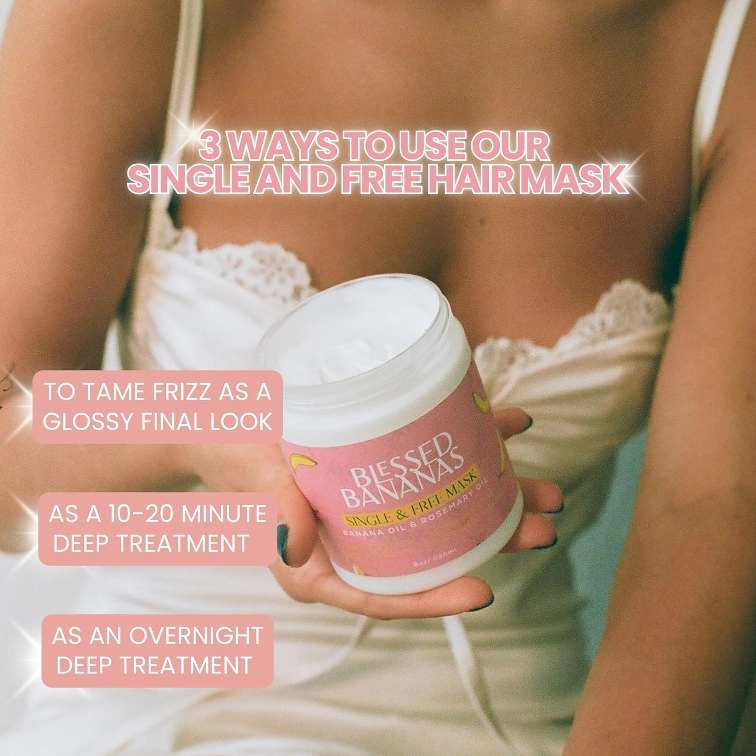 Single & Free Hair Mask - With Banana Oil & Rosemary Oil - Softness & Shine Banana Hair Mask -Safe Hair Treatment -Perfect for Hair Hydration, Strengthening, Scalp Moisture,1 Count,8Oz