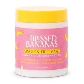 Single & Free Hair Mask - With Banana Oil & Rosemary Oil - Softness & Shine Banana Hair Mask -Safe Hair Treatment -Perfect for Hair Hydration, Strengthening, Scalp Moisture,1 Count,8Oz