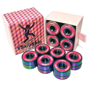 Skate Bearings 8mm 16 Pack, Precision 608 Bearings Quad Inline Speed Skates Roller Derby Skateboard Longboard Scooter(Callme Pink)