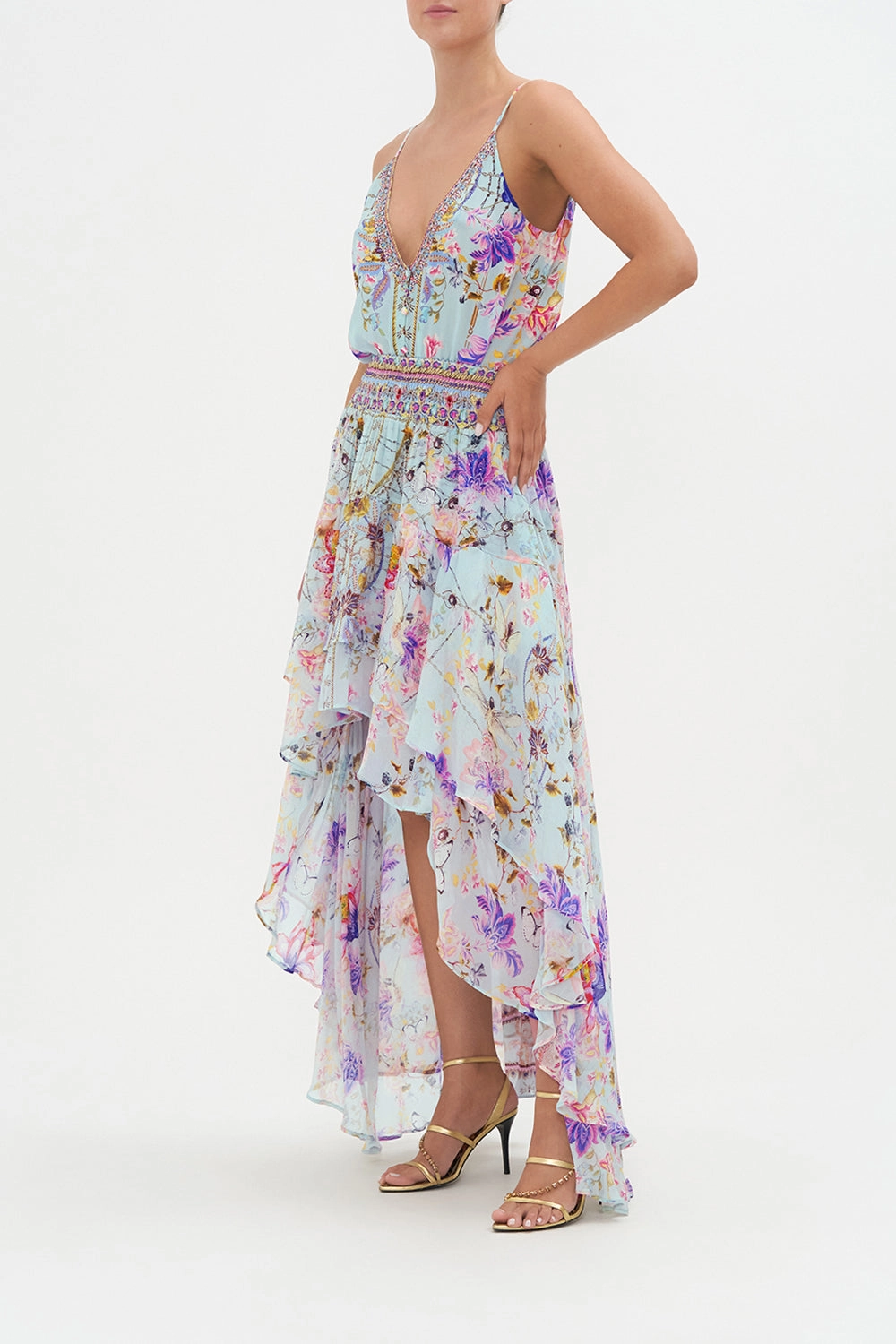 SKIRT WITH DOUBLE LAYER HEM LOVE WEB