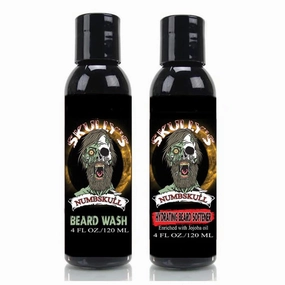 Skully's Beard Oil: Beard Wash & Beard Conditioner - Numbskull - Beard and Body Wash - 4 fl. oz. - Beard & Hair Conditioner - 4 fl. oz. | Gentle, Deep Cleanse & Conditioning | Marine top notes, eucalyptus, mint & musk scented