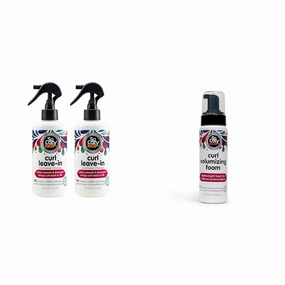 SO COZY Curl Spray Leave-In Conditioner 8 Fl Oz (Pack of 2) & Curl Volumizing Foam 6 Fl Oz (578) For Kids Hair