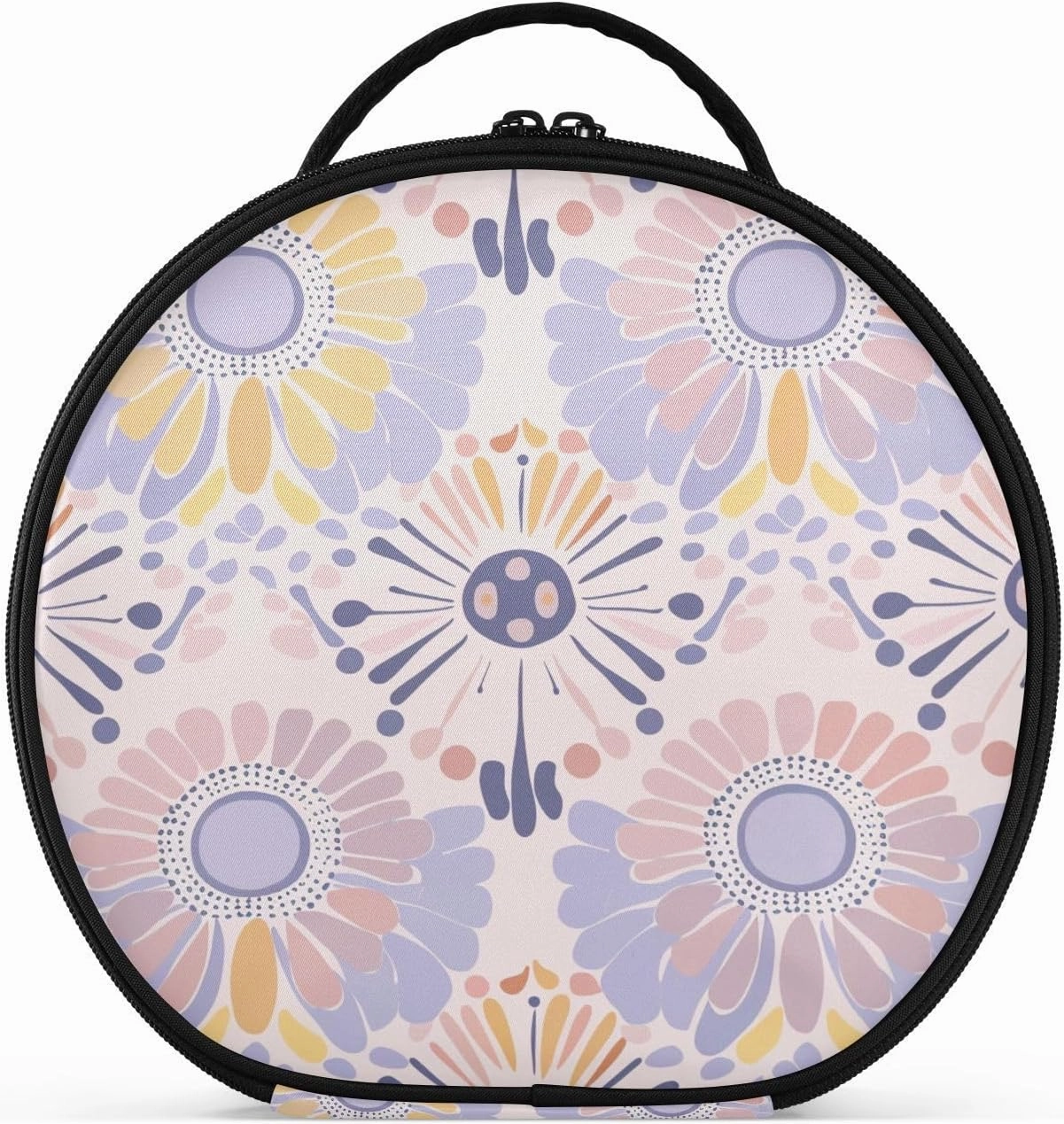 Soft Lilac Flowers Pastel Peach Toiletry Bag Travel-Size Accessories Essentials Hanging Travel Toiletry Bag with adjustable dividers 11 IN