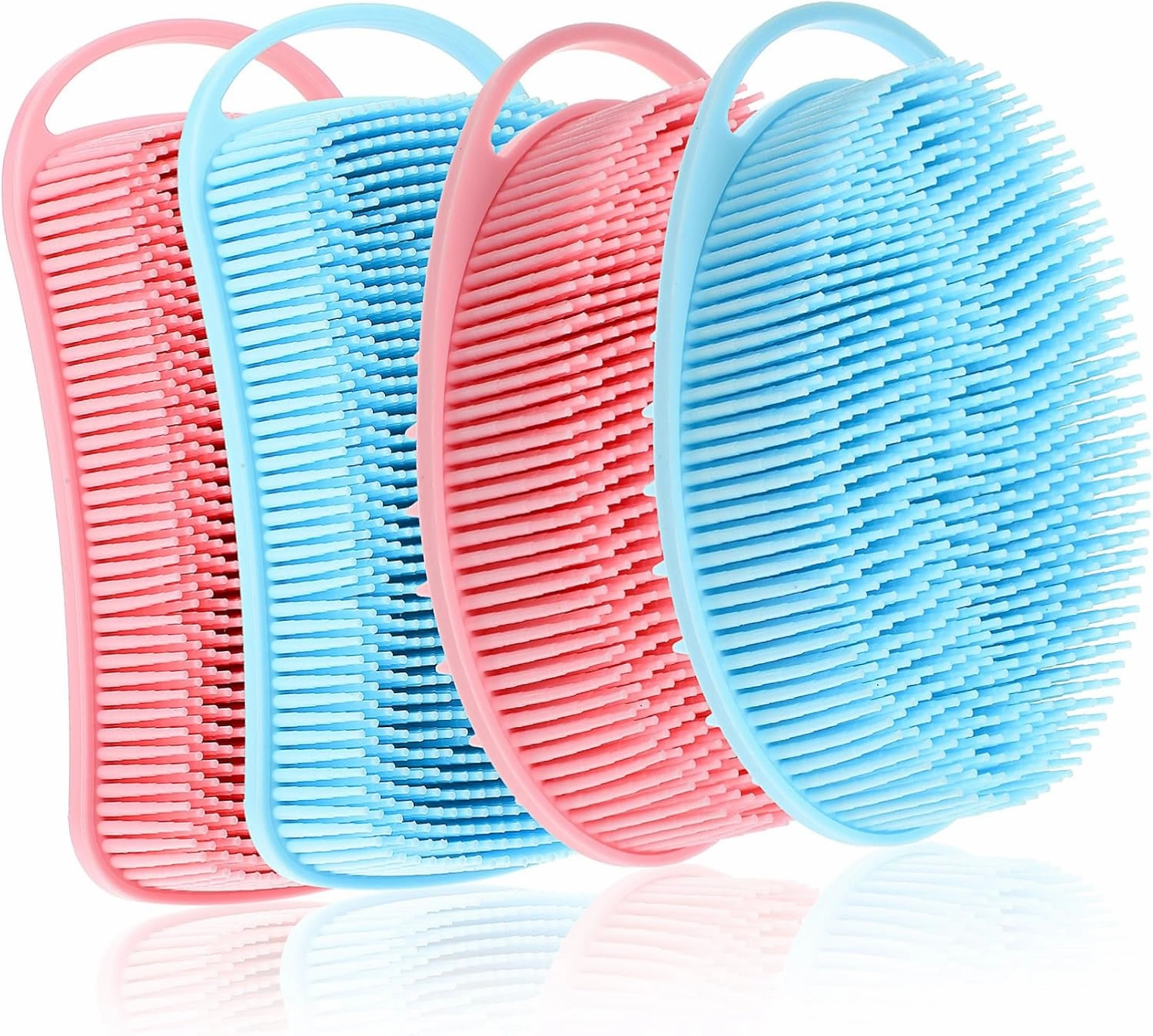 SOIMISS 4Pcs Dual Sided Silicone Bath Scrub Brush Soft Shampoo Massager for and Scalp Cleansing for Relaxing Showers and Hair Washing