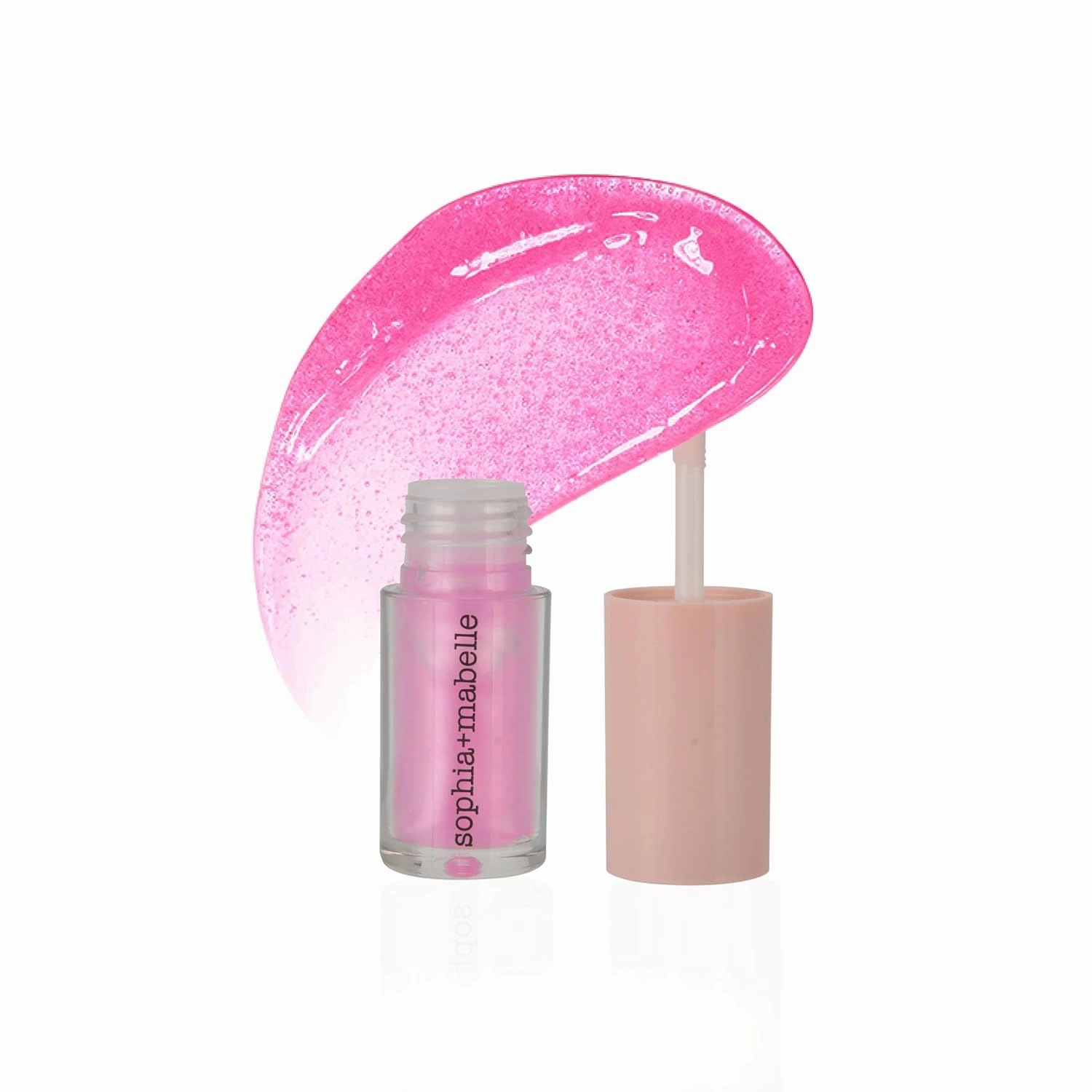 Sophia   Mabelle Hydrating Lip Oil – Lightweight, Non-Sticky & High-Shine Lip Gloss Oil – Moisturizing, Nourishing, Soothing Tinted Formula for Soft Lips – 3.7g (Sandcastle (Baby Pink), 3.7g)