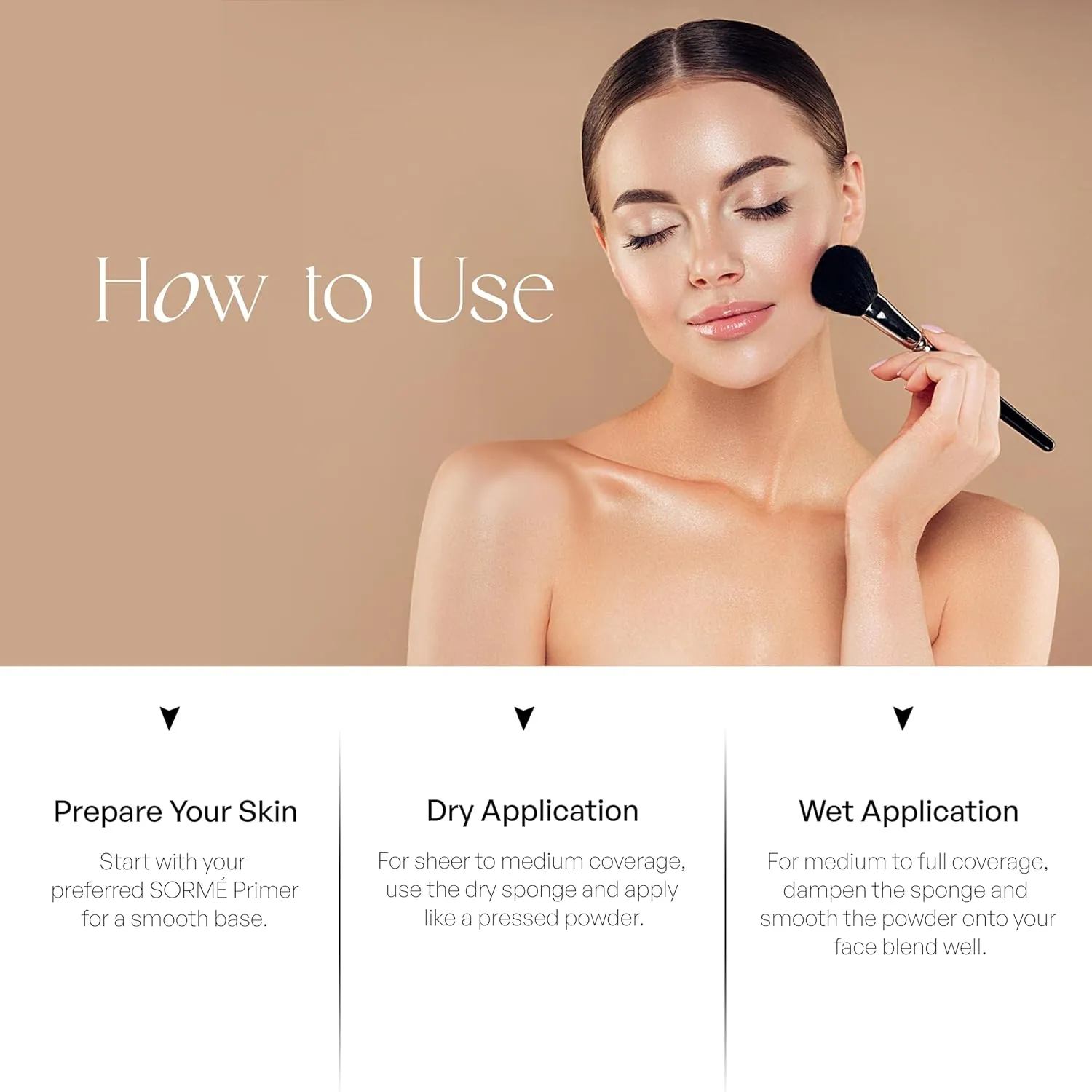 SORMÉ Believable Wet & Dry Finish Powder Foundation - Fragrance Free with Vitamin C - Hydrating, Rejuvenating with Alpha Hydroxy - Medium to Full Coverage - Flawless, Youthful & Dewy Finish - 25ml