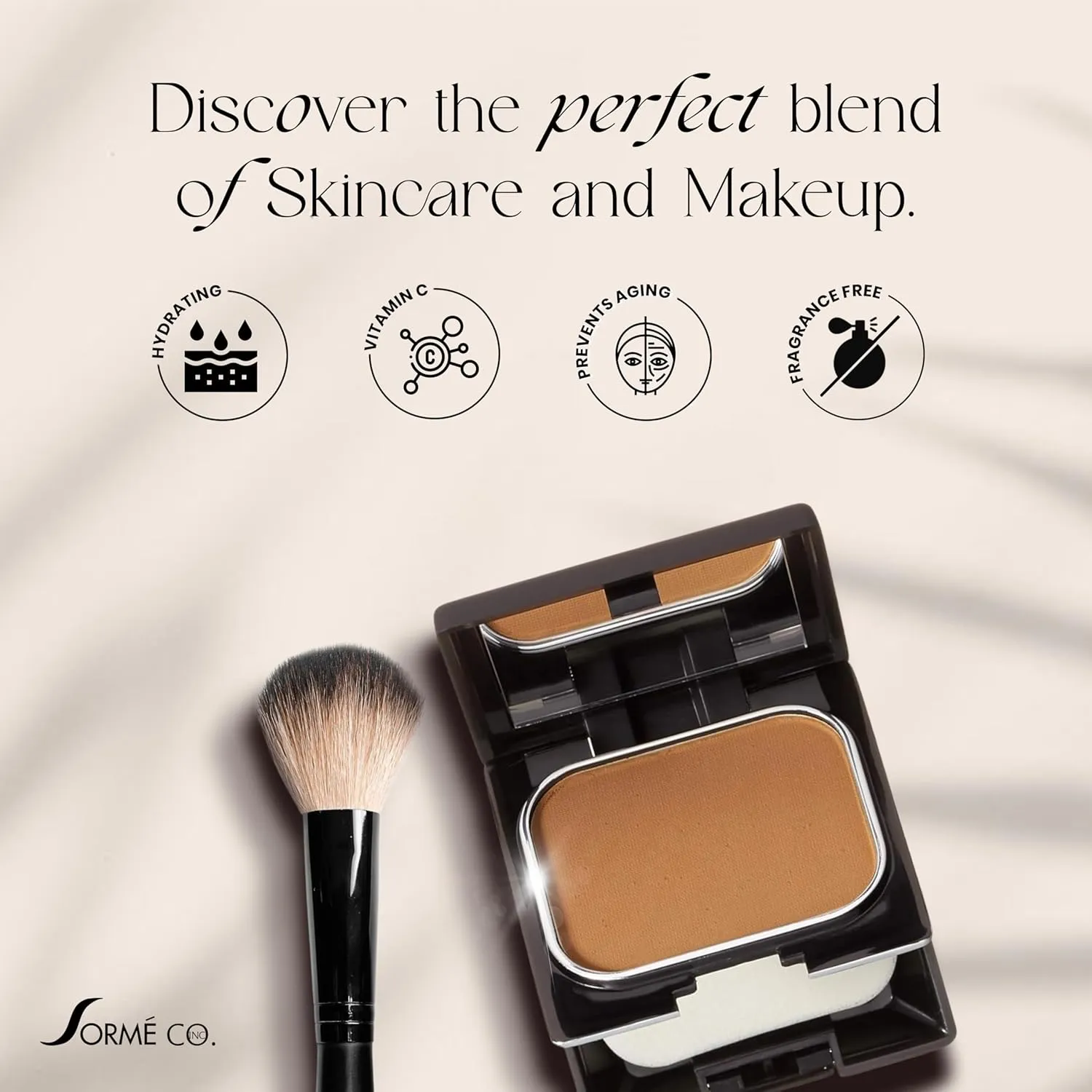 SORMÉ Believable Wet & Dry Finish Powder Foundation - Fragrance Free with Vitamin C - Hydrating, Rejuvenating with Alpha Hydroxy - Medium to Full Coverage - Flawless, Youthful & Dewy Finish - 25ml