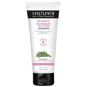 Soulflower Rosemary Shampoo for Hair Growth, Anti Hair Fall, Stronger, Shiny & Long Hair, Healthy Scalp with Tea Tree, Pro Vitamin B5, 6.77 fl oz