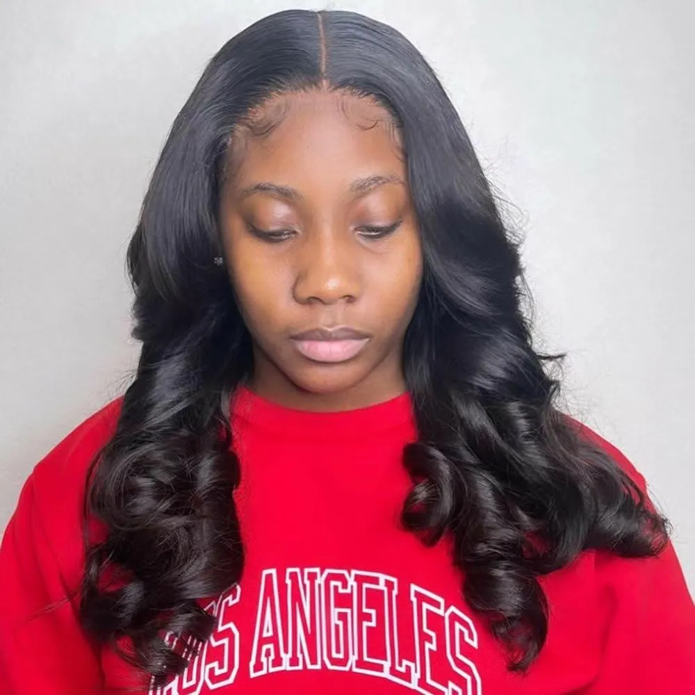 Spiral Curl Brazilian Human Hair Wigs Pre Plucked For Woman HD Transparnet 13X6 Lace Front Wigs Loose Wave Glueless Human Hair Wig With Baby Hair Bleached Knots 150% Density 10Inch