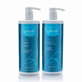 Splassh Daily Hair Shampoo & Conditioner Liter Duo, 32oz | Volumizing with Fortifying Keratin & Moisturizing Aloe Vera, Chamomile & Rosemary | No Sulfate or Parabens, Safe for All Hair Types
