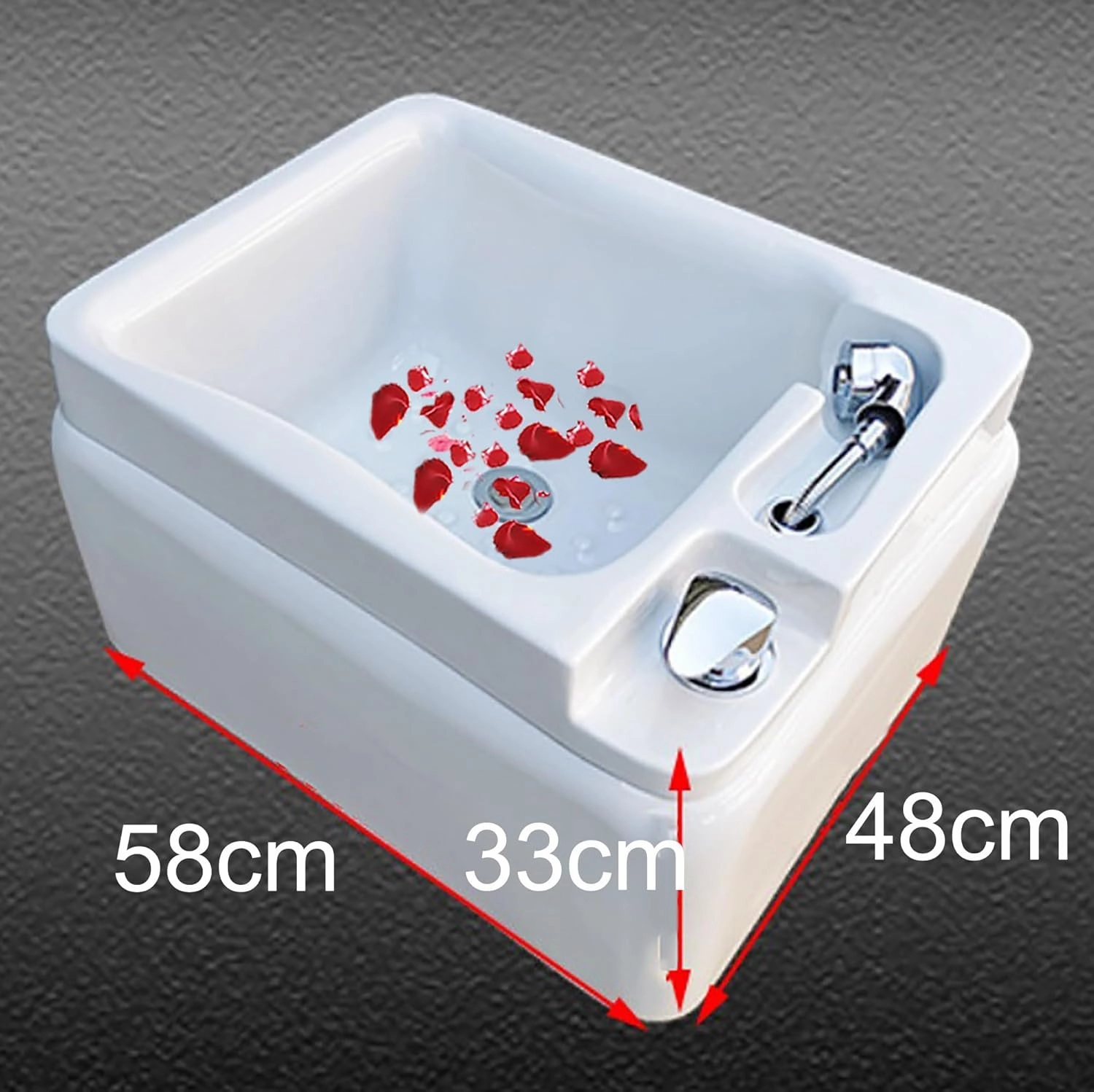 Square Acrylic Foot Soaking tub, Massage Foot Bath, Pedicure Bowl, Pedicure Foot Spa with Underground Acupuncture Point Massage, for Home Spa Treatment Pedicure Chair Shampoo Sink