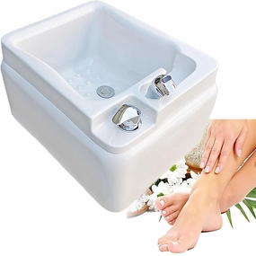 Square Acrylic Foot Soaking tub, Massage Foot Bath, Pedicure Bowl, Pedicure Foot Spa with Underground Acupuncture Point Massage, for Home Spa Treatment Pedicure Chair Shampoo Sink