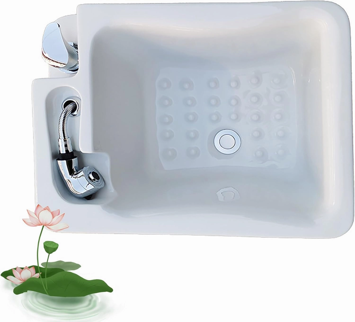 Square Acrylic Foot Soaking tub, Massage Foot Bath, Pedicure Bowl, Pedicure Foot Spa with Underground Acupuncture Point Massage, for Home Spa Treatment Pedicure Chair Shampoo Sink