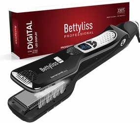 Steam Flat Iron Hair Straightener - Professional Hair Straightening Irons for Smooth and Frizz-Free Results (Black)