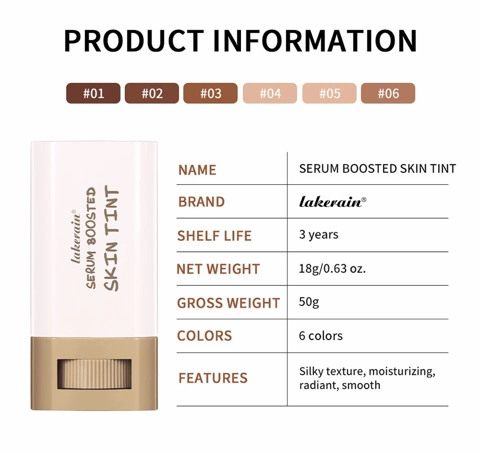 Stick Foundation Balm Serum Boosted Skin Tint Foundation Stick Smooth Plumper Hight Coverage Travel Bronze Foundation Stick Make