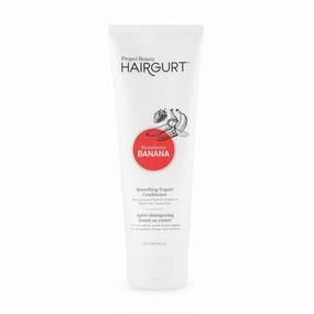 Strawberry Banana Smoothing Yogurt Conditioner – Frizz Control for Color-Treated Hair – Natural, Sulfate-Free, 8 oz