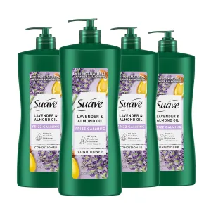 Suave Natural Lavender & Almond Oil Conditioner, Anti Frizz, No Dyes, No Parabens, No Phthalates, 28 oz Pack of 4