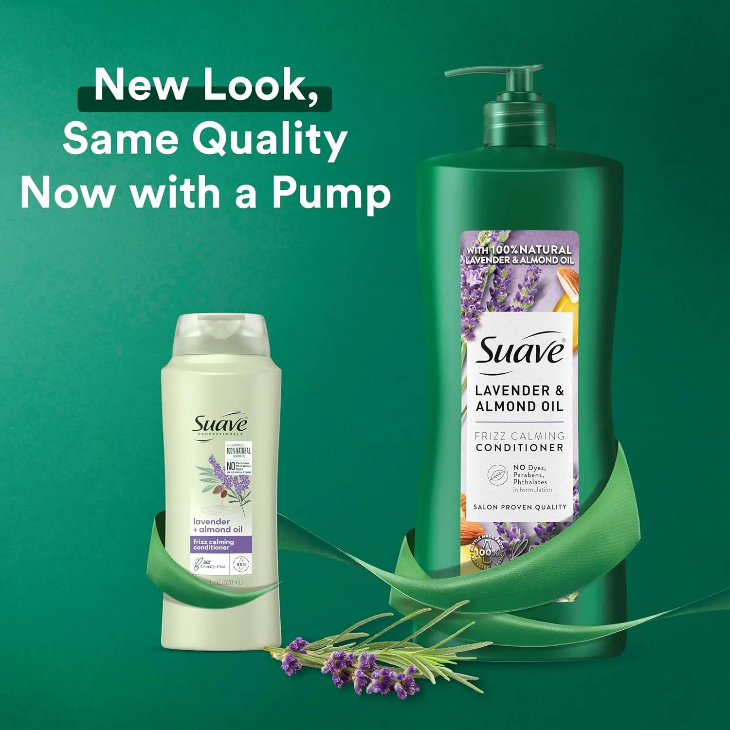 Suave Natural Lavender & Almond Oil Conditioner, Anti Frizz, No Dyes, No Parabens, No Phthalates, 28 oz Pack of 4