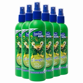 Suave Kids Detangler Spray For Tear-Free Styling Silly Apple Dermatologist-Tested Hair Detangler Formula, 10 Fl Oz (Pack of 6)