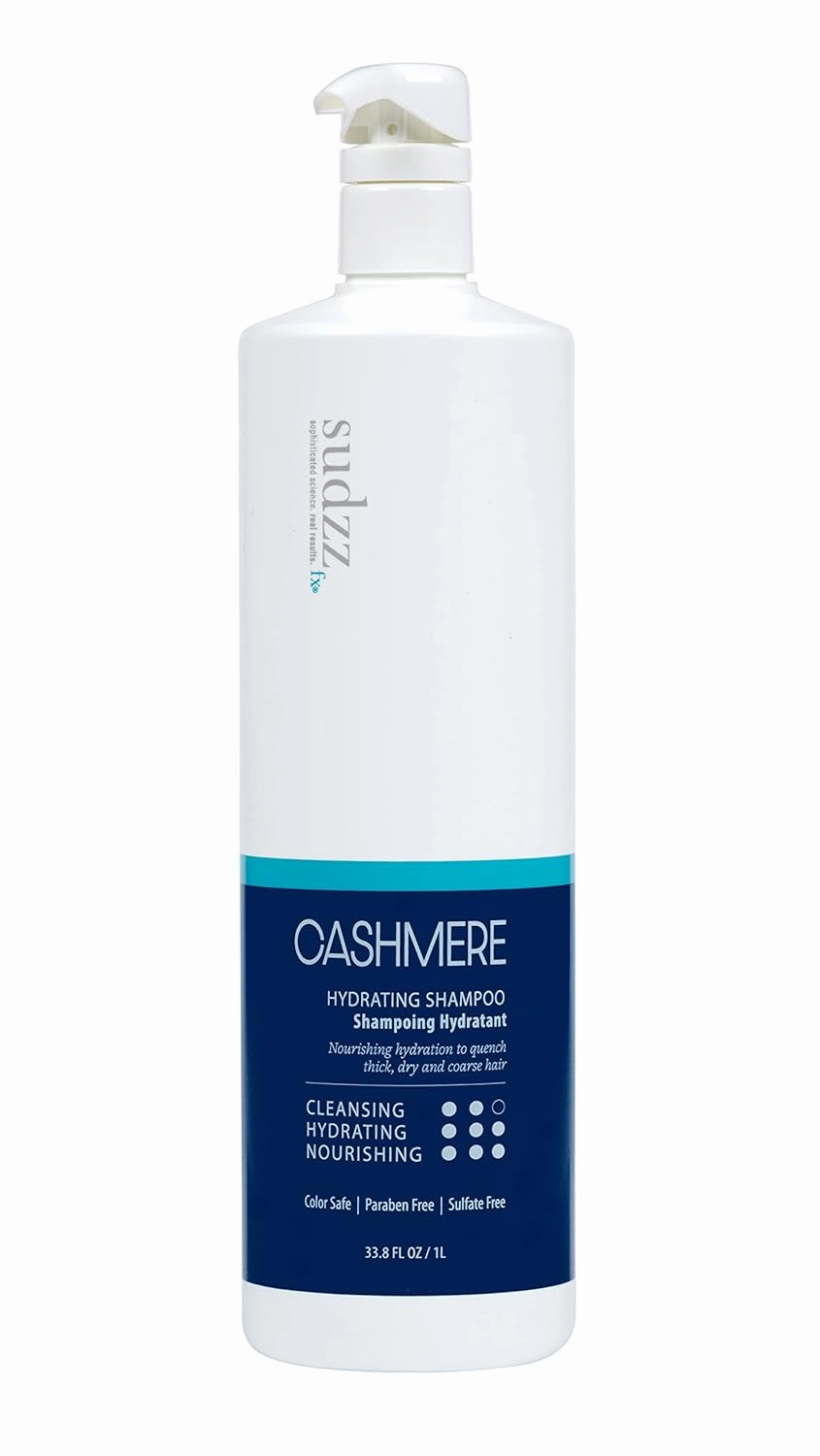 SUDZZFX Cashmere Hydrating Shampoo, 34 fl oz - Hair Growth Shampoo - Color Safe, Sulfate Free, Paraben Free, and moisturizing for Dry Hair Men and Women
