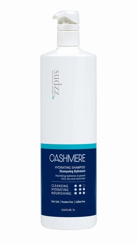 SUDZZFX Cashmere Hydrating Shampoo, 34 fl oz - Hair Growth Shampoo - Color Safe, Sulfate Free, Paraben Free, and moisturizing for Dry Hair Men and Women