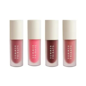 Summer Fridays Dream Lip Oil Set - Tinted Sheer Hydration and High Shine - Pink Cloud   Blush Dreams   Soft Mauve   Rosewood Nights (0.15 Oz)