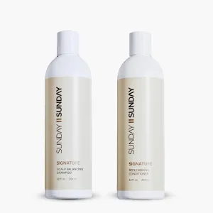 SUNDAY II SUNDAY Singature Scalp Balancing Shampoo & Replenishing Conditioner for Dry Damaged Hair