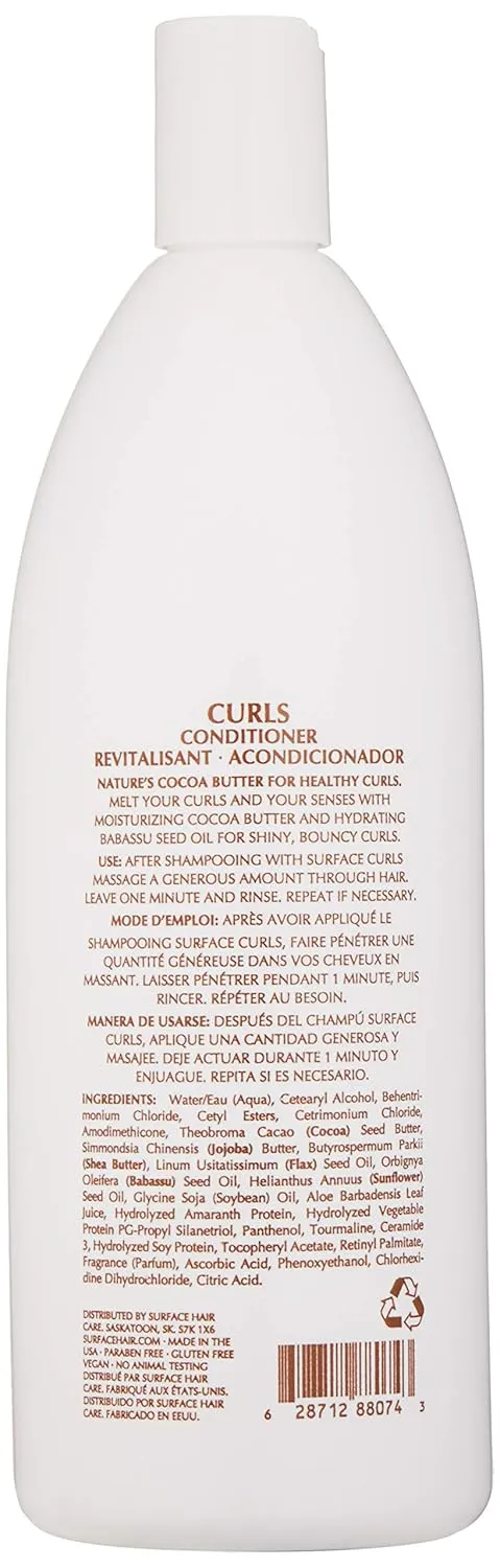 Surface Hair - Curls Moisturizing Conditioner– Defines, Adds Shine, and Provides Frizz Free Style Longevity