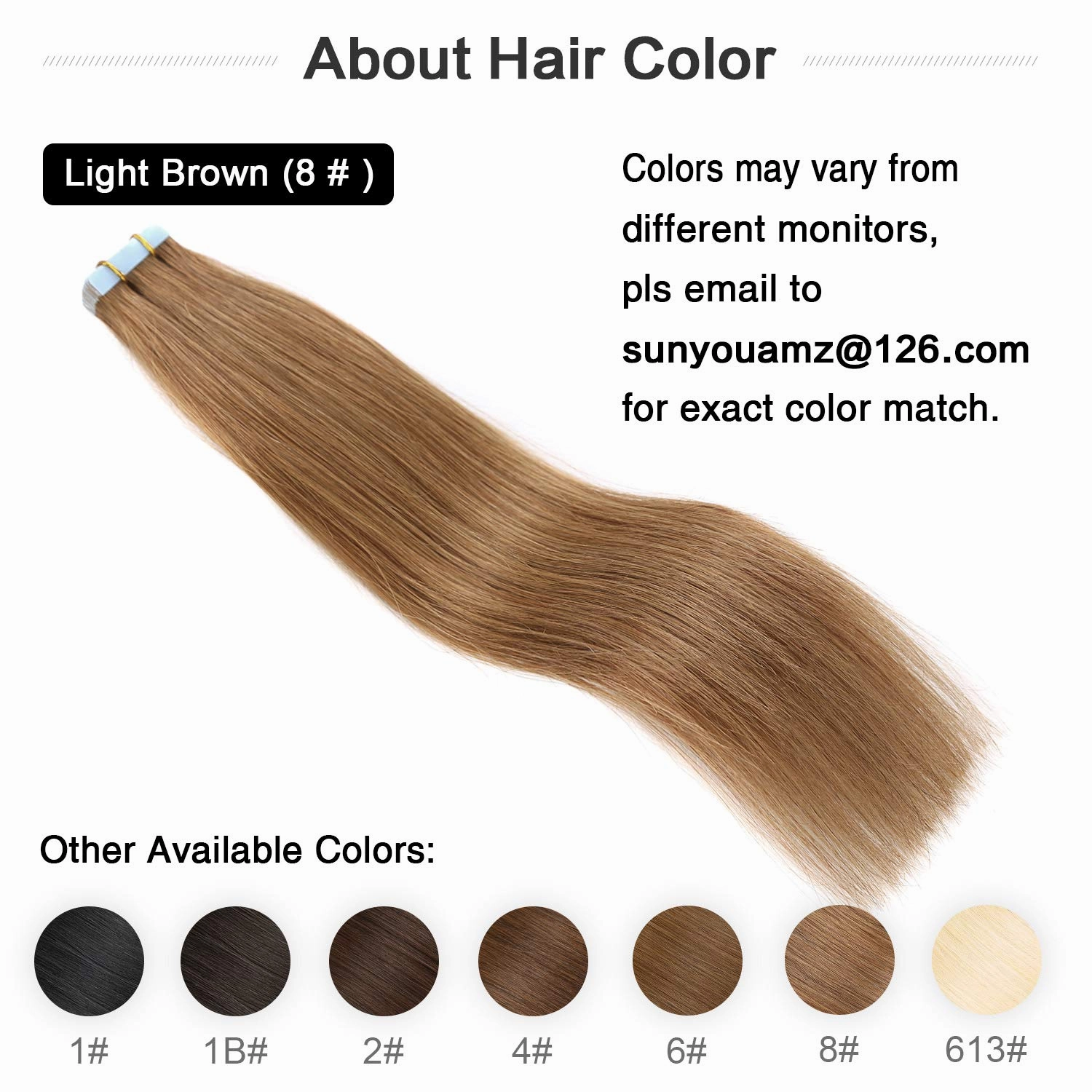 SUYYA Tape in Hair Extensions Human Hair Light Brown 18 inches 50g 20pcs Straight Seamless Skin Weft Tape in Human Hair Extensions(18 inches #8 Light Brown)
