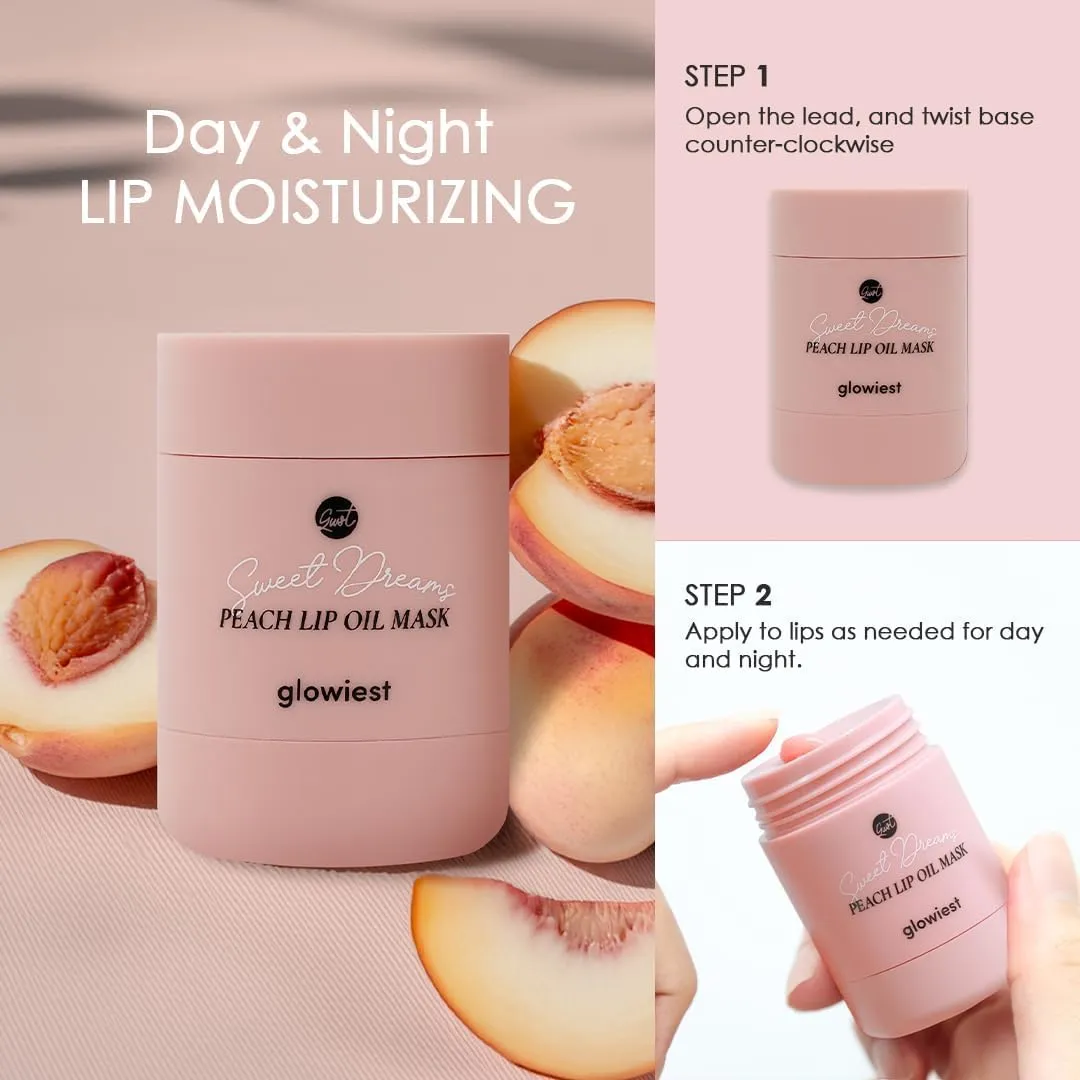 Sweet Dreams Lip Oil Mask (PEACH) | Hydrating Rich Lip Oil-Gel-Layer, Extra Moisture, Korean Skin Care, K-Beauty